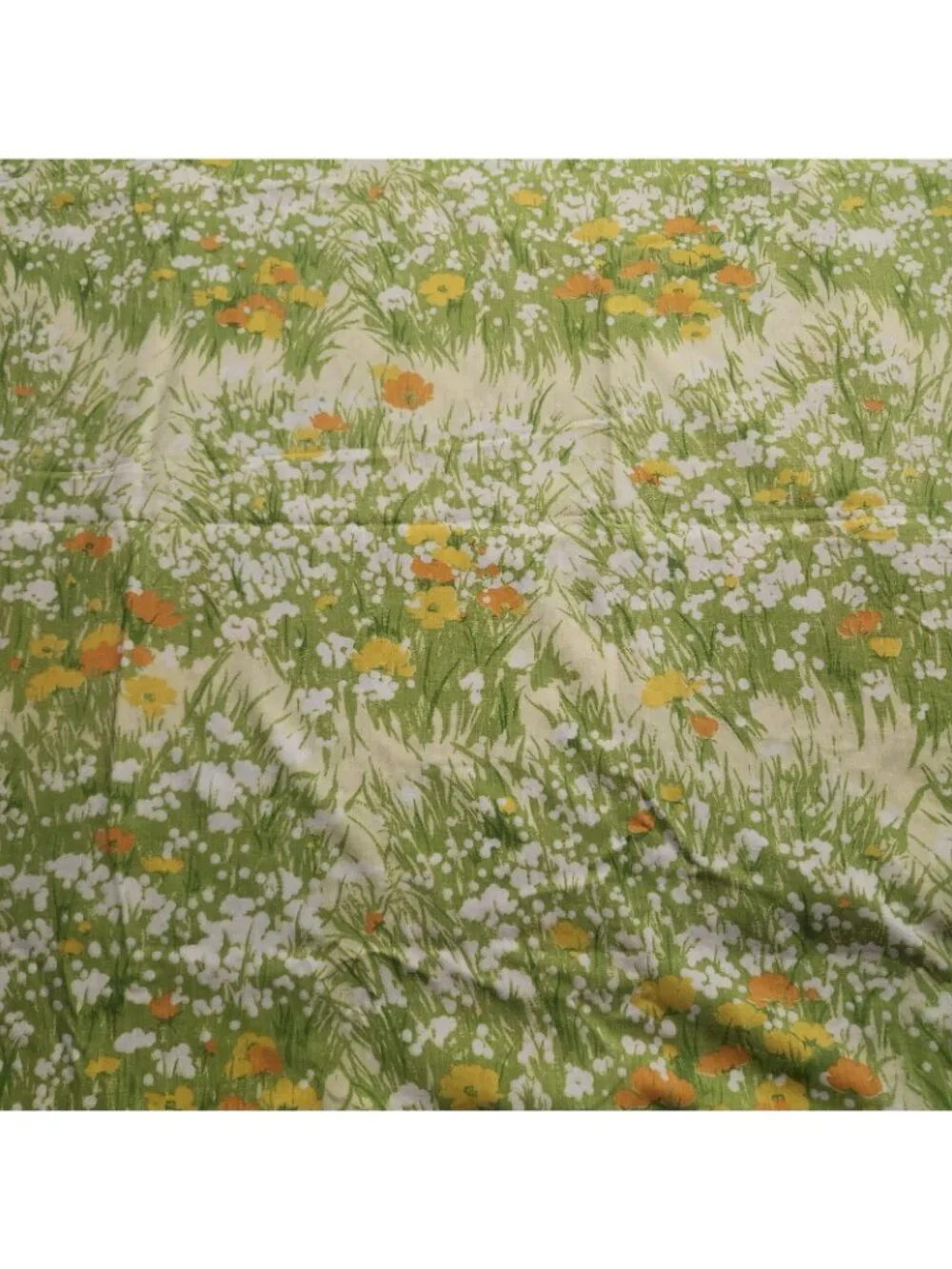 Vintage Green Floral Dan River Dantrel King Size Flat Sheet 100